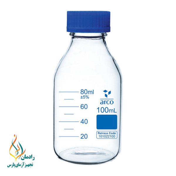 بطری درب آبی 250 سی سی قابل اتوکلاو پلاستیکی